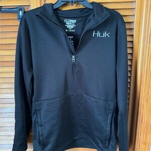 Huk Men's Black Zip-Up Sweater